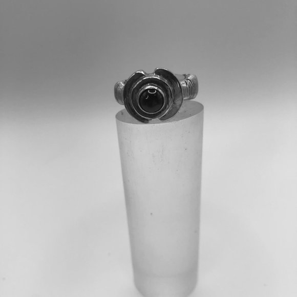 RED GARNET RING STERLING SILVER SIZE 7 - Picture 3 of 4